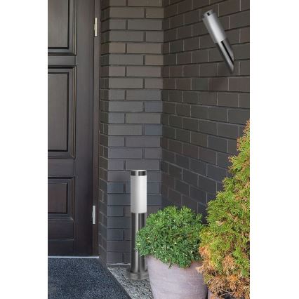 Buitenlamp LIVIA 1xE27/10W/230V 45 cm IP44 zilver