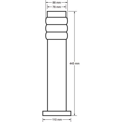 Buitenlamp LULA 1xE27/60W/230V 45 cm IP44 mat chroom