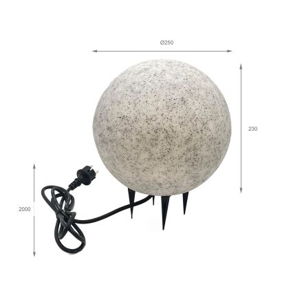 Buitenlamp LUMISTONE 1xE27/15W/230V IP65 Ø 25 cm