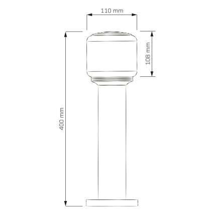 Buitenlamp MADRID 1xE27/12W/230V 40 cm IP44 zwart
