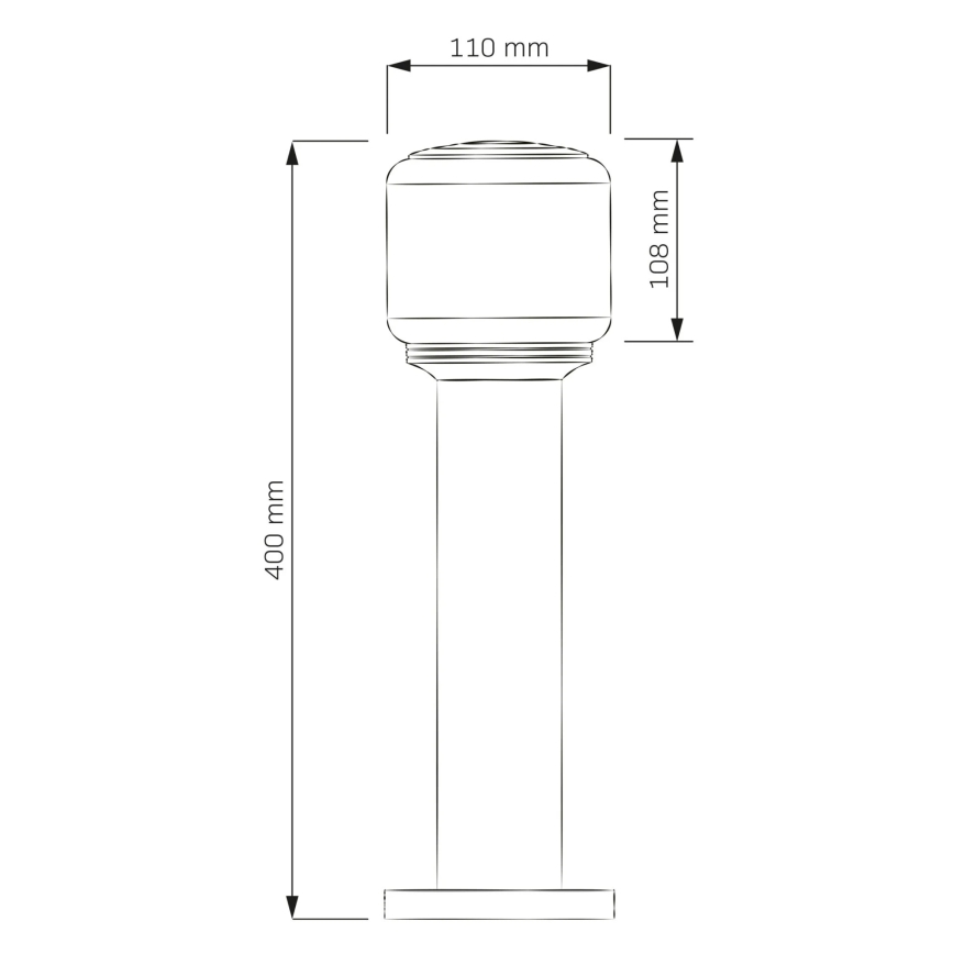 Buitenlamp MADRID 1xE27/12W/230V 40 cm IP44 zwart