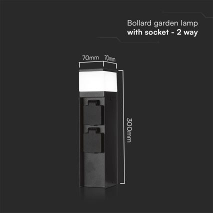 Buitenlamp met 2 stopcontacten 1xG9/11W/230V IP44