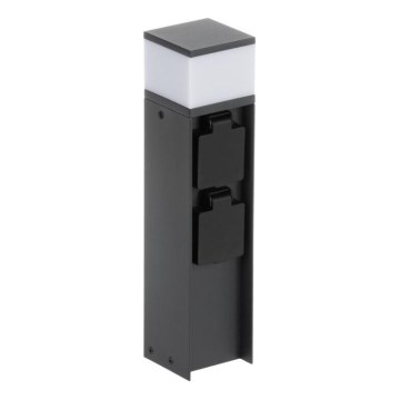 Buitenlamp met 2 stopcontacten DASTEN 1xG9/11W/230V 30 cm IP44 zwart