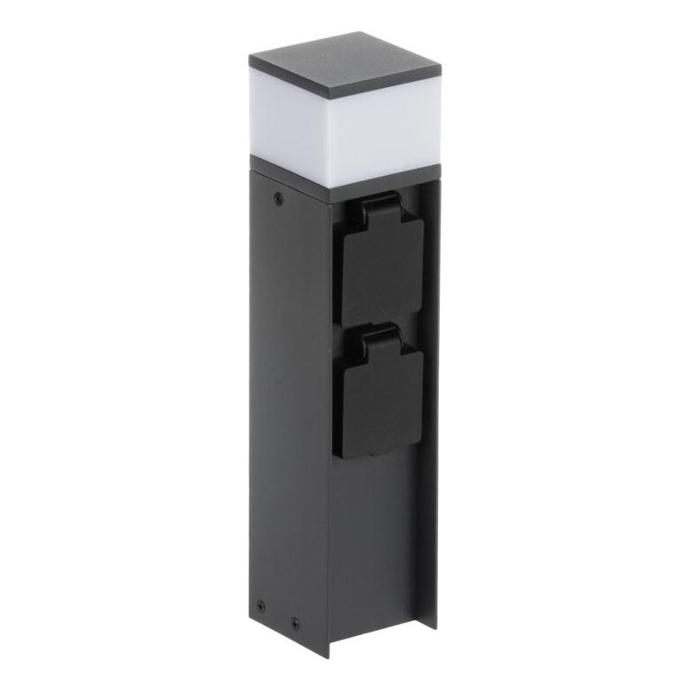 Buitenlamp met 2 stopcontacten DASTEN 1xG9/11W/230V 30 cm IP44 zwart