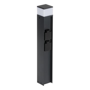 Buitenlamp met 2 stopcontacten DASTEN 1xG9/11W/230V 50 cm IP44 zwart