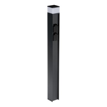 Buitenlamp met 2 stopcontacten DASTEN 1xG9/11W/230V 80 cm IP44 zwart