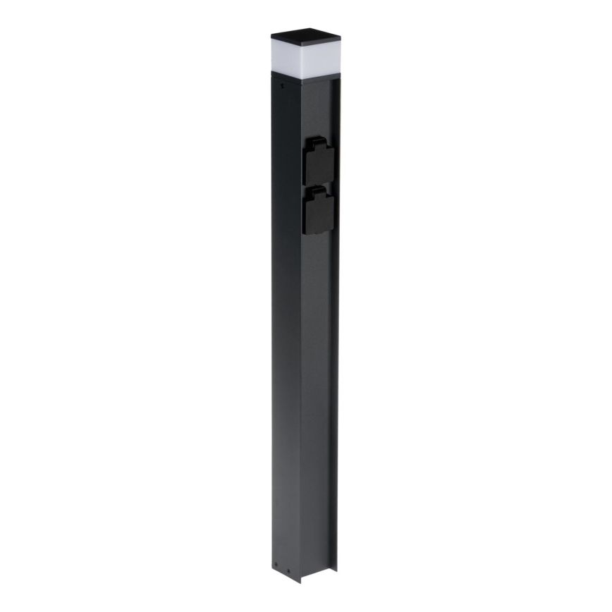Buitenlamp met 2 stopcontacten DASTEN 1xG9/11W/230V 80 cm IP44 zwart