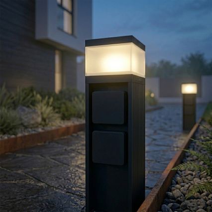 Buitenlamp met 2 stopcontacten VESPER 1xG9/5W/230V IP44 30 cm zwart