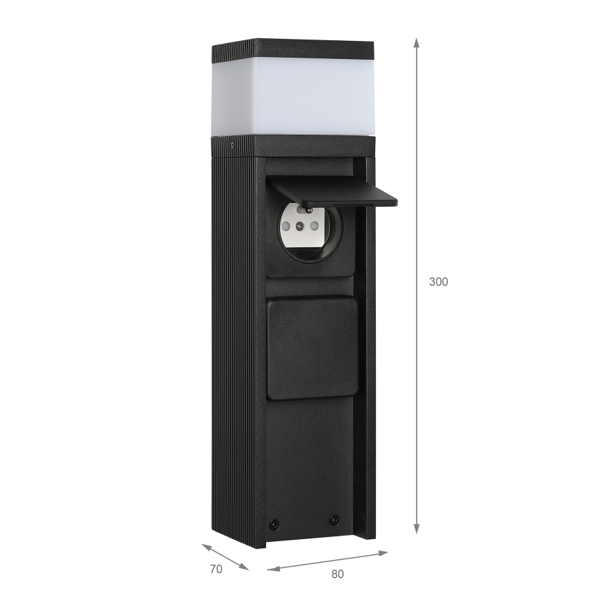 Buitenlamp met 2 stopcontacten VESPER 1xG9/5W/230V IP44 30 cm zwart