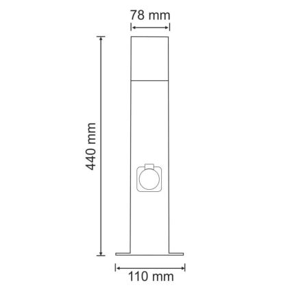 Buitenlamp met houder NEW YORK 1xE27/12W/230V IP44 44 cm antraciet