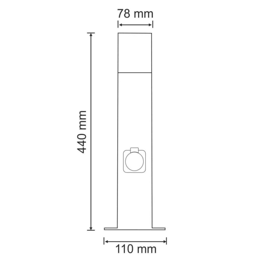 Buitenlamp met houder NEW YORK 1xE27/12W/230V IP44 44 cm antraciet