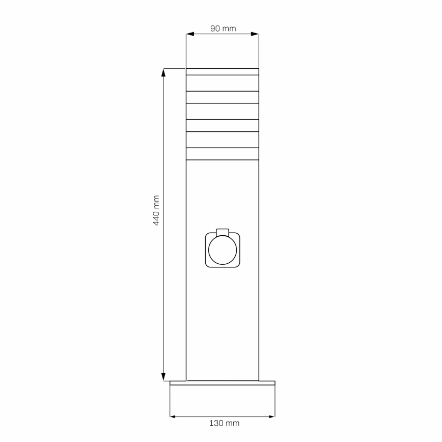Buitenlamp met houder TEKSAS 1xE27/20W/230V 44 cm IP44 zwart