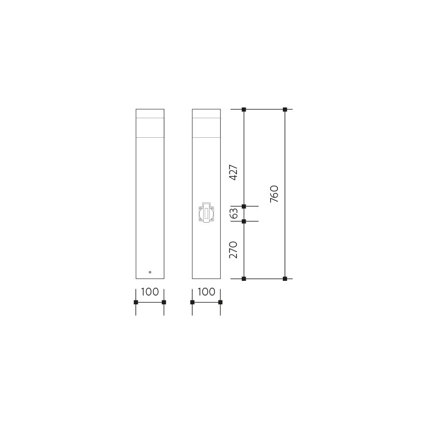 Buitenlamp met sensor en stopcontact GARD 1xE14/60W IP44