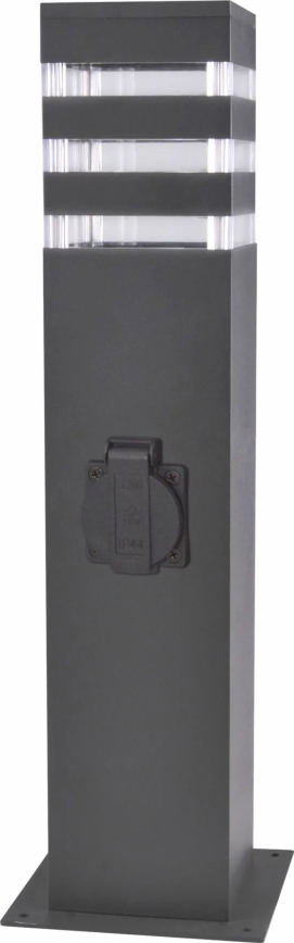 Buitenlamp met stopcontact TEKSAS 1xE27/20W/230V 44 cm IP44 antraciet