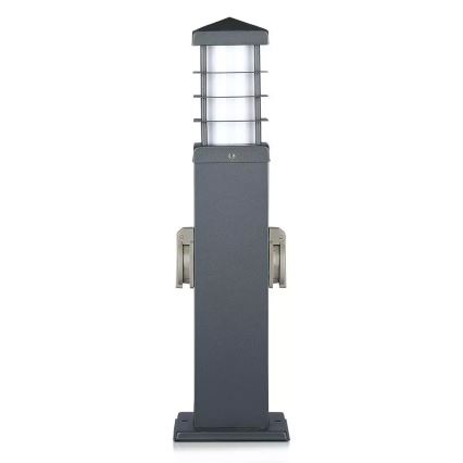Buitenlamp met stopcontacten SCHUKO 1xE27/13W/230V IP44