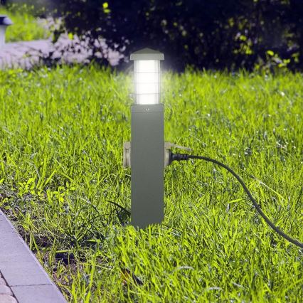 Buitenlamp met stopcontacten SCHUKO 1xE27/13W/230V IP44