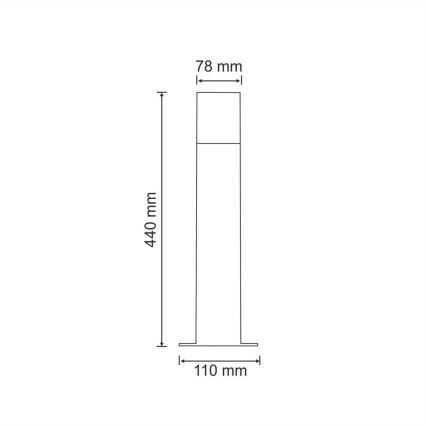 Buitenlamp NEW YORK 1xE27/12W/230V IP44 44 cm antraciet