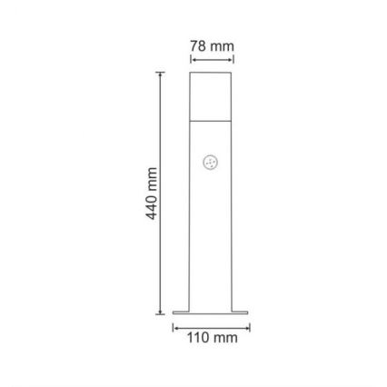 Buitenlamp met sensor NEW YORK 1xE27/12W/230V IP44 44 cm antraciet