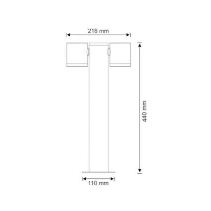 Buitenlamp PINO 2xGU10/10W/230V IP44 44 cm