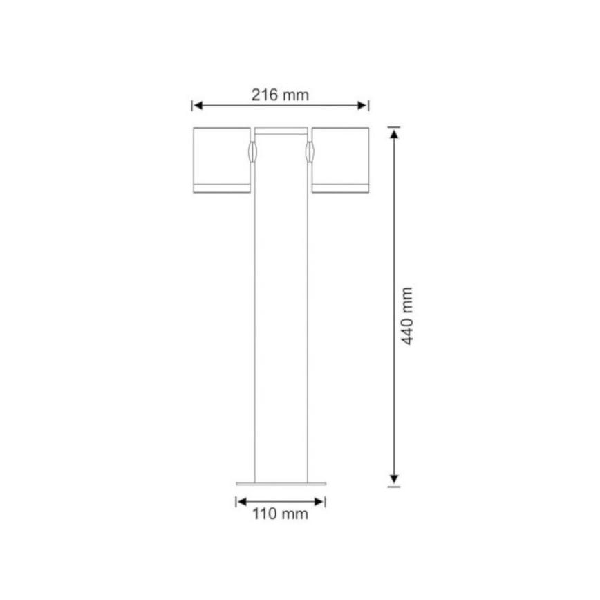 Buitenlamp PINO 2xGU10/10W/230V IP44 44 cm