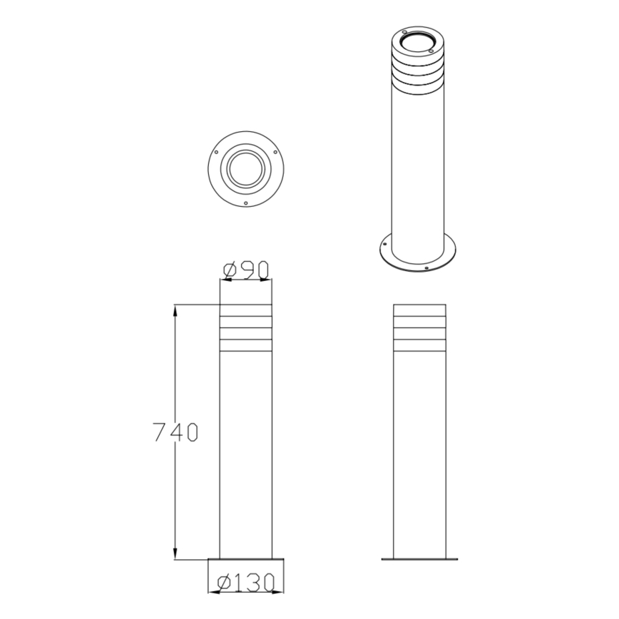 Buitenlamp RINO 1xE27/12W/230V IP54 74 cm zwart