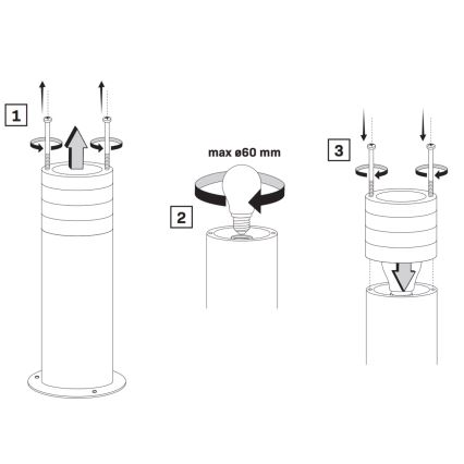 Buitenlamp RINO 1xE27/12W/230V IP54 74 cm zwart