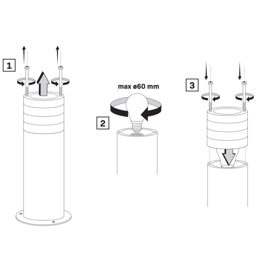 Buitenlamp RINO 1xE27/12W/230V IP54 74 cm zwart