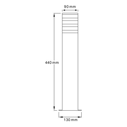 Buitenlamp TEKSAS 1xE27/12W/230V IP44 44 cm grafiet