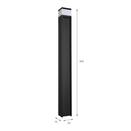 Buitenlamp VESPER 1xG9/5W/230V IP44 80 cm zwart