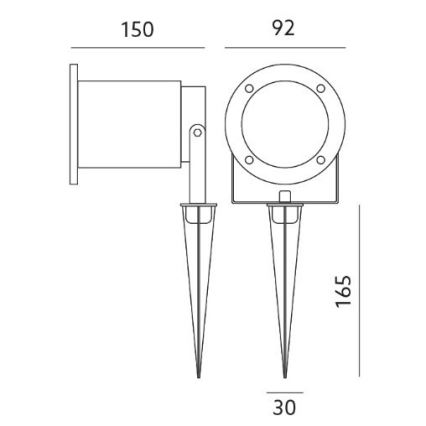 Buitenlicht BLAKE 2 GU10/50W/230V IP65