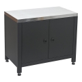 Buitenmodule: onderkast voor barbecue 80x47x69 cm, zwart/roestvrij staal