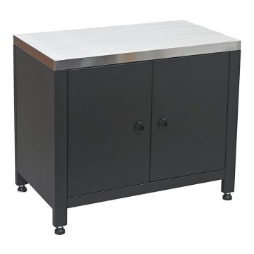 Buitenmodule: onderkast voor barbecue 80x47x69 cm, zwart/roestvrij staal