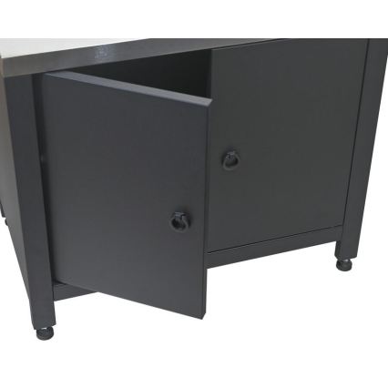 Buitenmodule: onderkast voor barbecue 80x47x69 cm, zwart/roestvrij staal