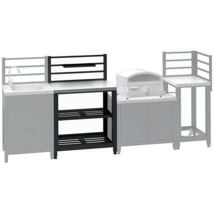 Buitenmodule tafel 80x47x123 cm zwart/roestvrij staal