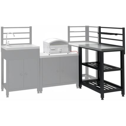 Buitenmodule tafel 80x47x123 cm zwart/roestvrij staal