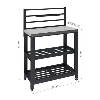 Buitenmodule tafel 80x47x123 cm zwart/roestvrij staal