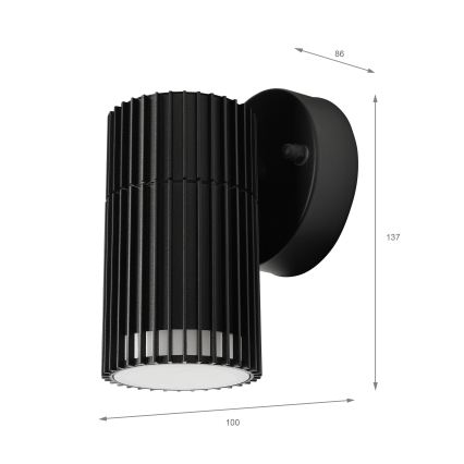 Buitenmuurspot LANTHEA 1xGU10/11W/230V IP44 zwart