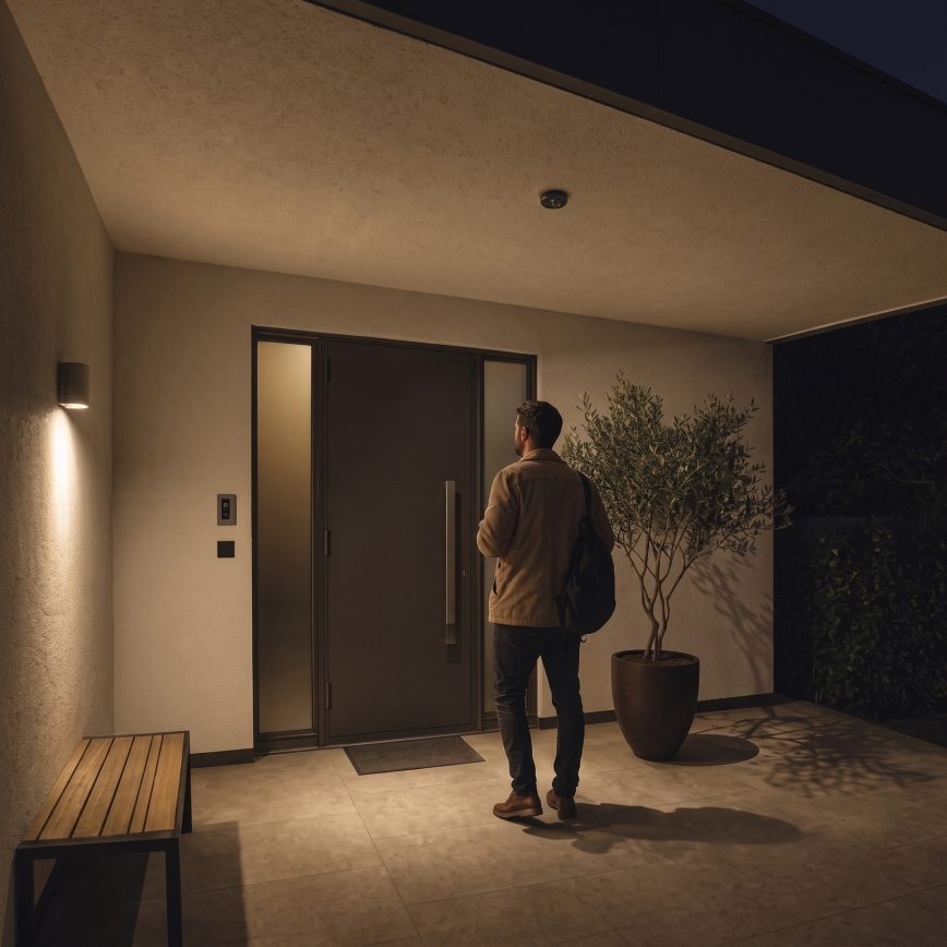 Buitensensor voor beweging en schemering PIR 2000W/230V IP65 zwart