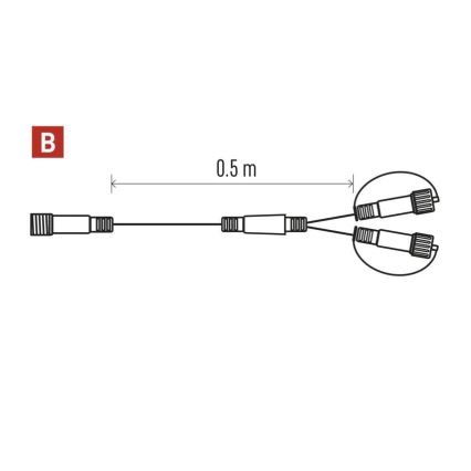 Buitensplitskabel voor koppelbare lichtsnoeren 0,5 m, IP44