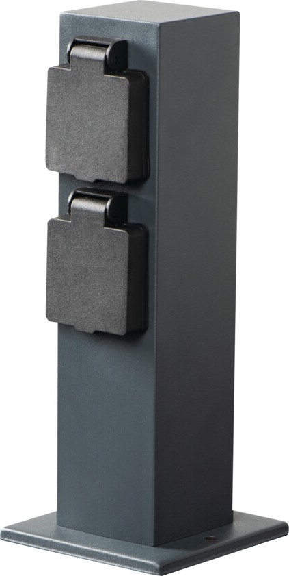 Buitenstopcontact zuil NASTO 2Z Type E 230V IP44 antraciet