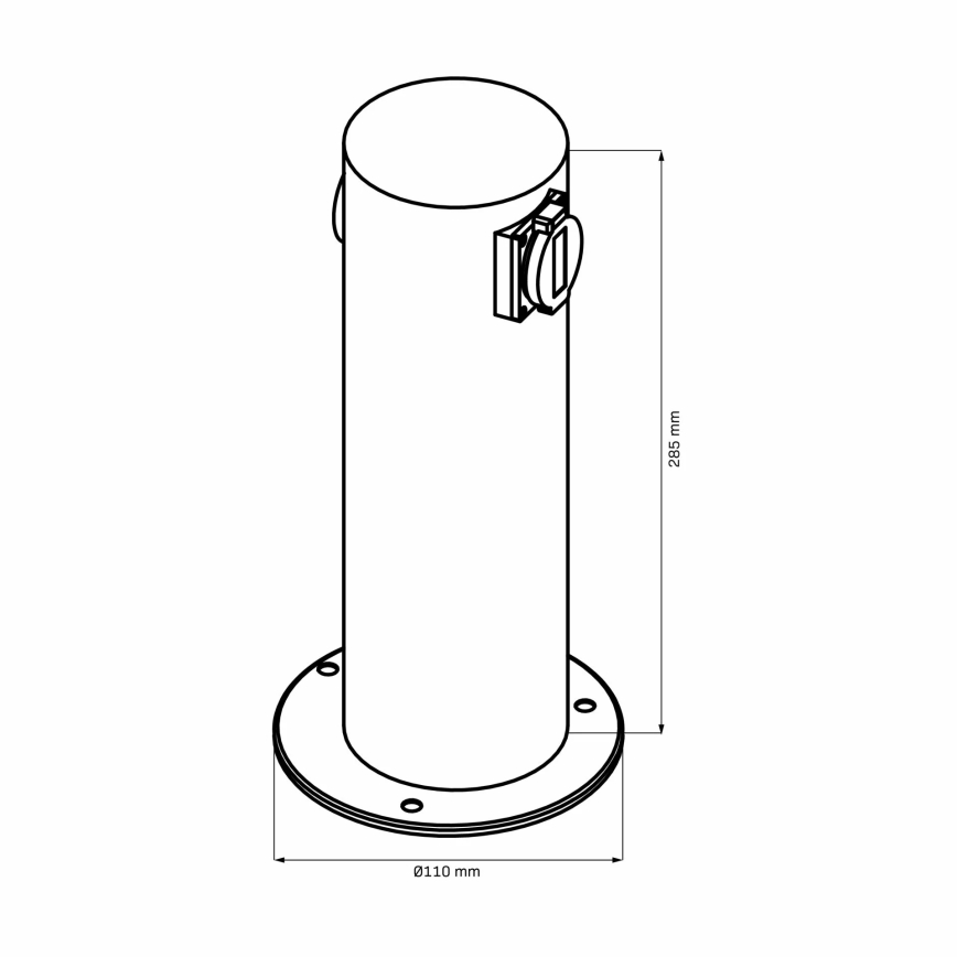 Buitenstopcontactpaal 2V ELEKTRI 230V IP44