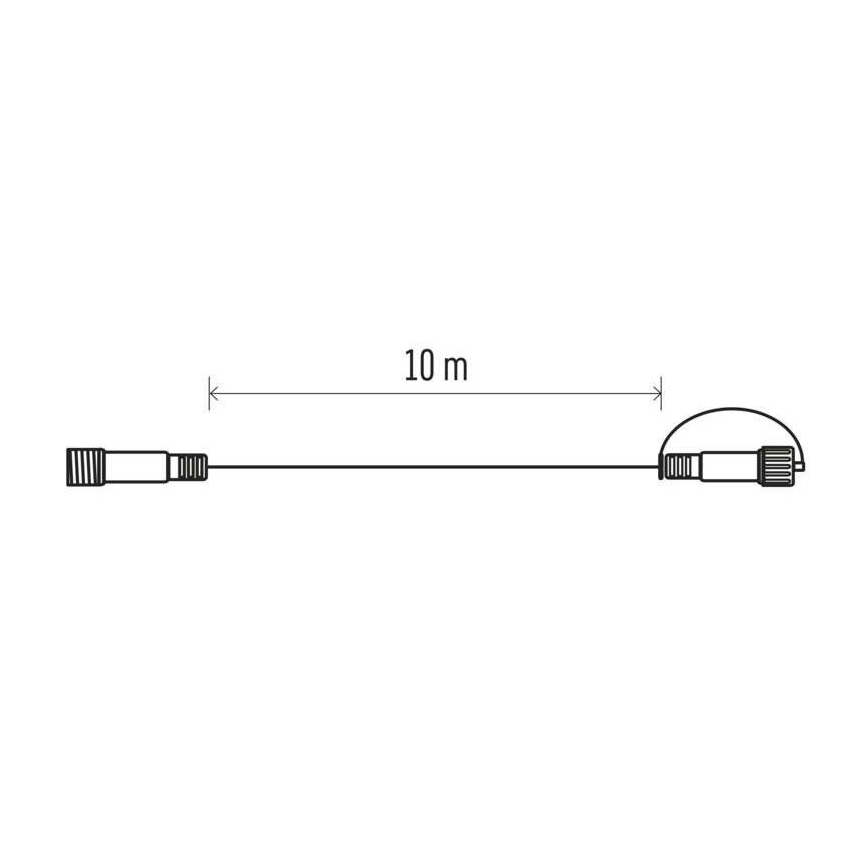 Buitenverlengkabel voor koppelbare lichtketens 10 m IP44 zwart