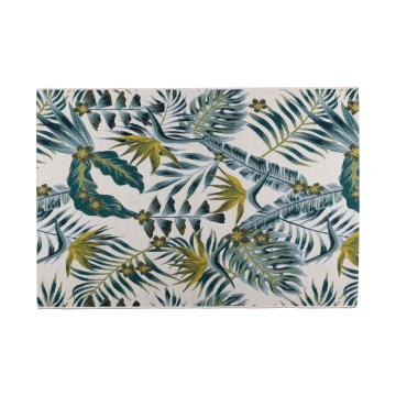 Buitenvloerkleed CAPPUCCINO 80x165 cm turquoise/wit