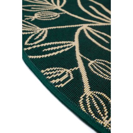 Buitenvloerkleed JUNGLE 135 cm, groen met bladmotief