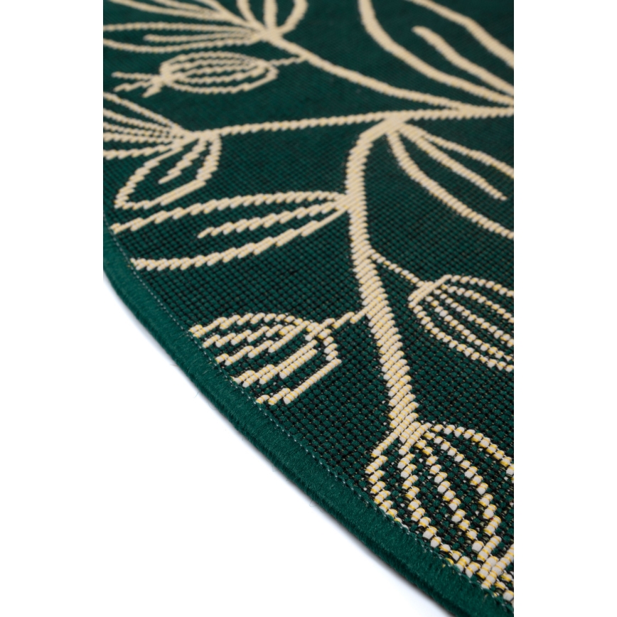 Buitenvloerkleed JUNGLE 135 cm, groen met bladmotief