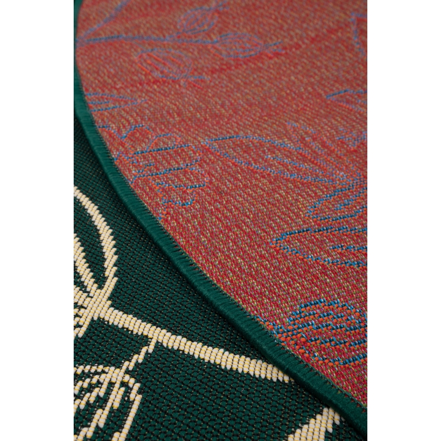 Buitenvloerkleed JUNGLE 135 cm, groen met bladmotief