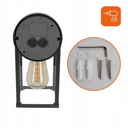 Buitenwandlamp 1xE27/25W/230V IP54 zwart