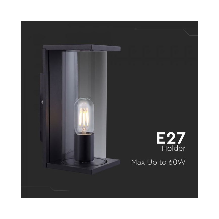 Buitenwandlamp 1xE27/60W/230V IP44 zwart