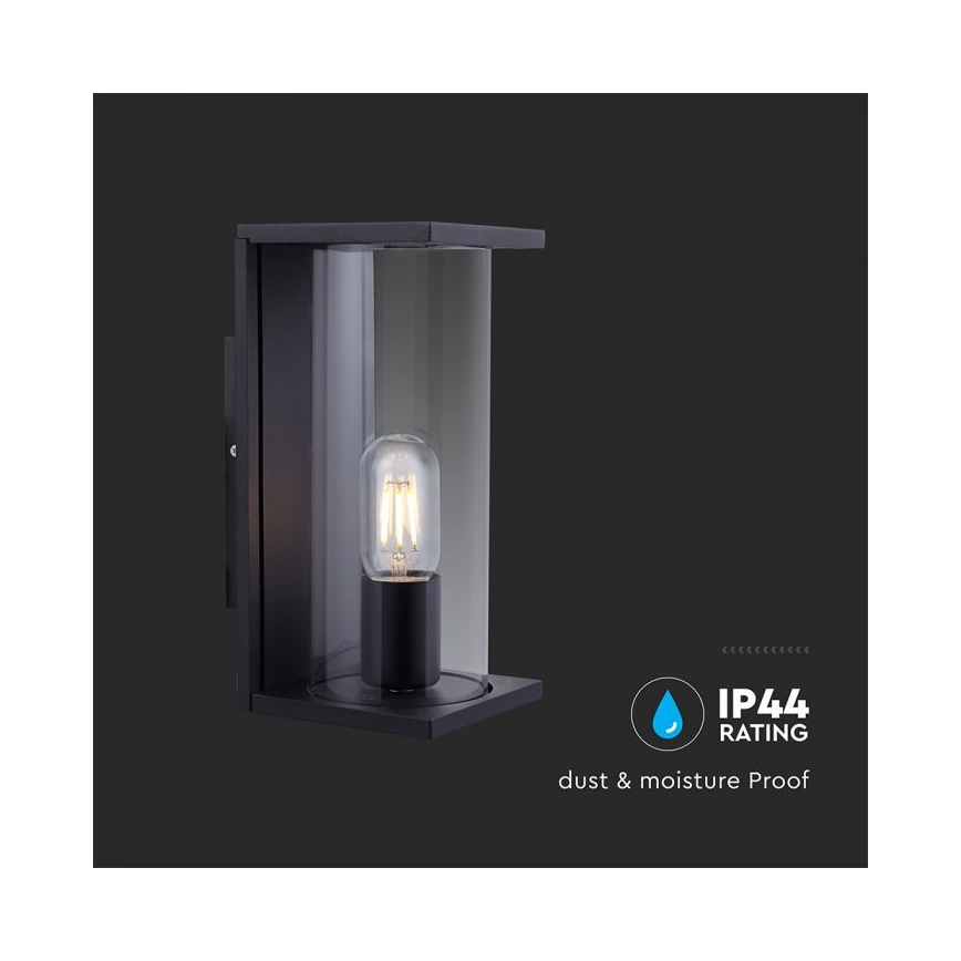 Buitenwandlamp 1xE27/60W/230V IP44 zwart