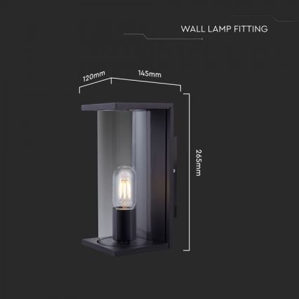 Buitenwandlamp 1xE27/60W/230V IP44 zwart
